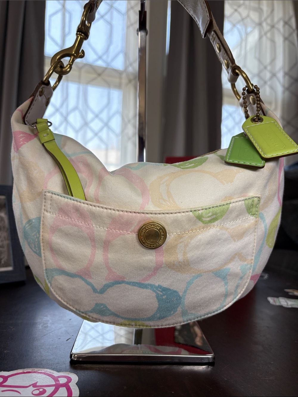 Vintage Coach 2005 Y2K Scribble Signature Ergo Hobo Leather Shoulder Bag 12x9in - Picture 2 of 16